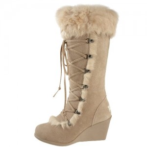 Bearpaw Kafska Fut Boots has a supported wedge heel.