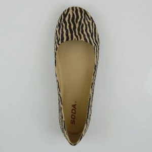 AFAR Tiger Print Flats by Soda has cushioned insole for comfortable wear