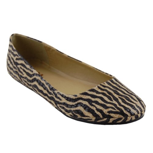tiger print ballet flats